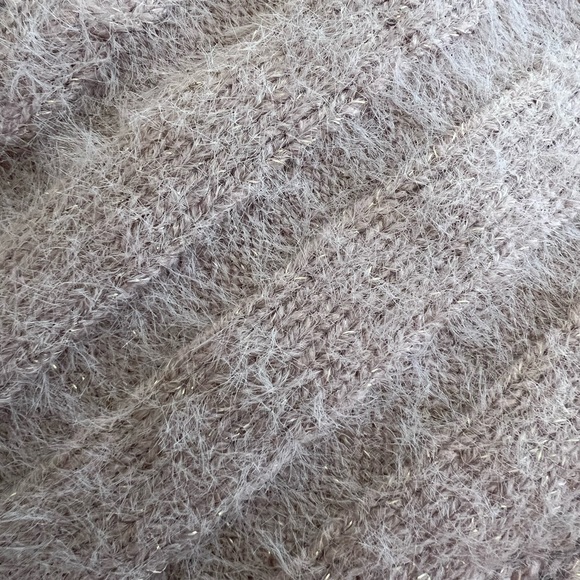 Mia & Tess Fuzzy Shimmering Turtleneck Rose Color Poncho - Picture 12 of 14